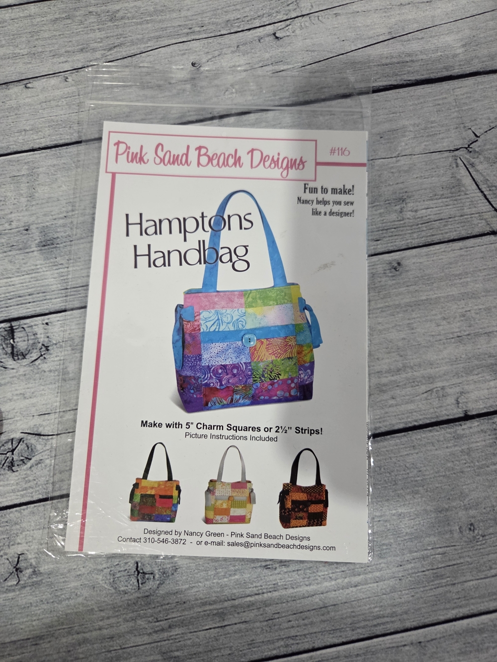 Pink Sand Beach Designs Sewing Pattern #116 Hamptons Handbag